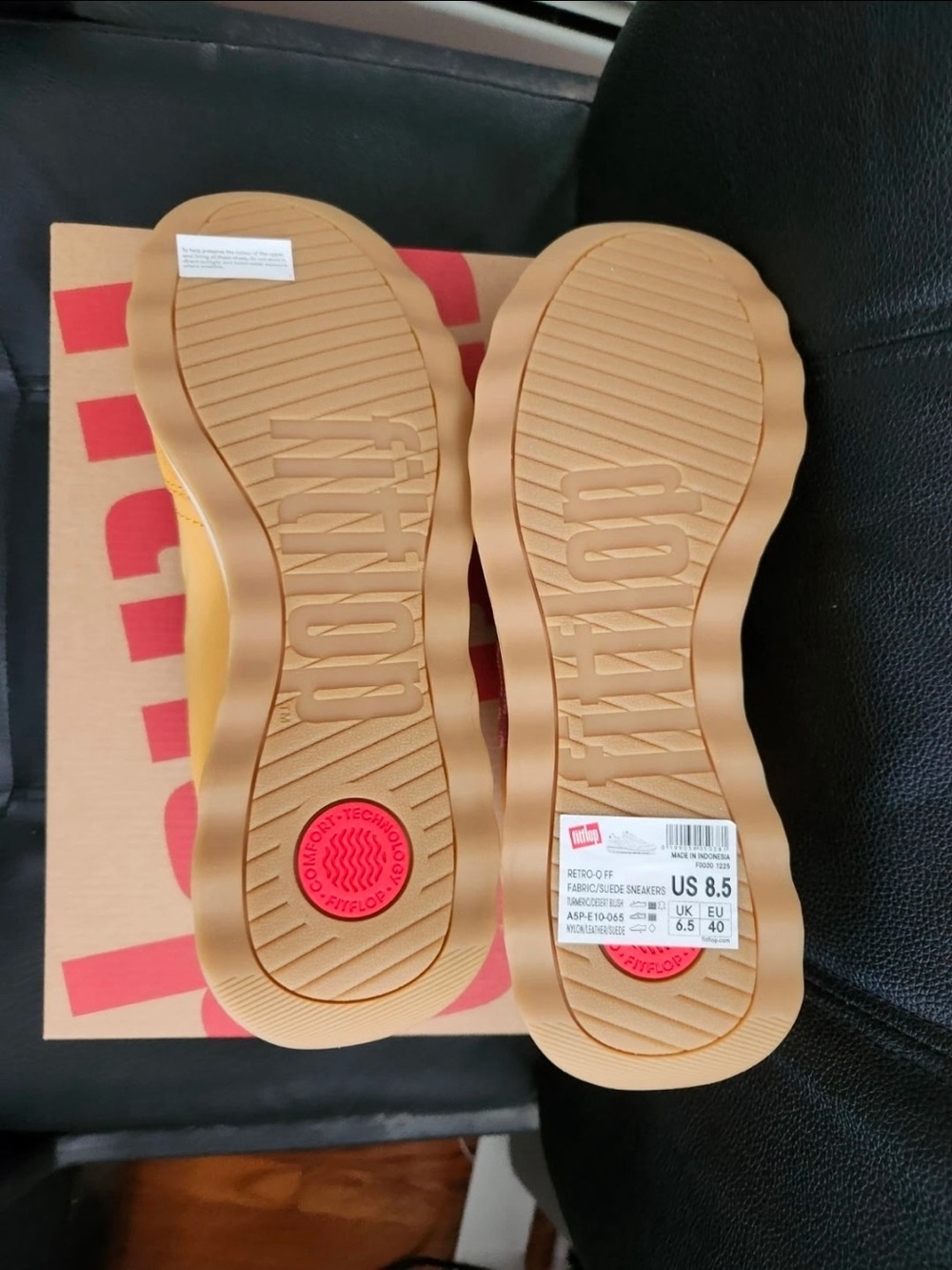 FITFLOP Retro-Q Fabric/Suede Turmeric/Desert Blush Sneakers Women's 8.5 NIB - Picture 6 of 6